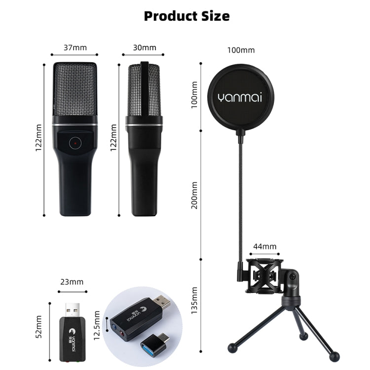 Yanmai SF-777W 2.4G Wireless Gaming Desktop Microphone with RGB Light & Blowout Net - Microphone by Yanmai | Online Shopping South Africa | PMC TechLife | Buy Now Pay Later Mobicred