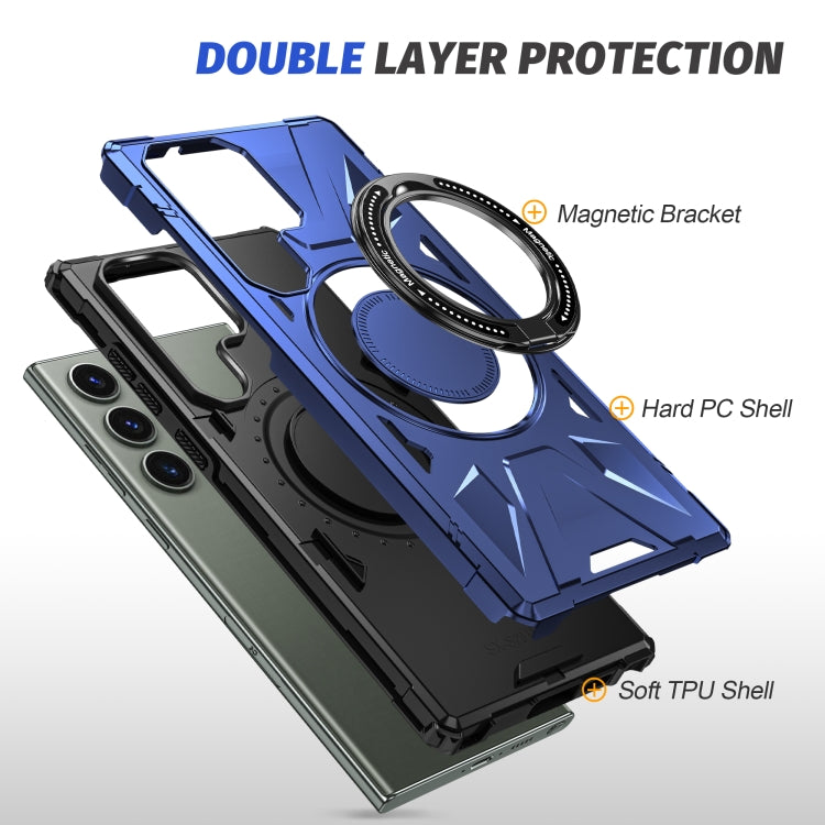 For Samsung Galaxy S23 5G MagSafe Magnetic Shockproof Phone Case with Ring Holder(Navy Blue) - Galaxy S23 5G Cases by PMC TechLife | Online Shopping South Africa | PMC TechLife