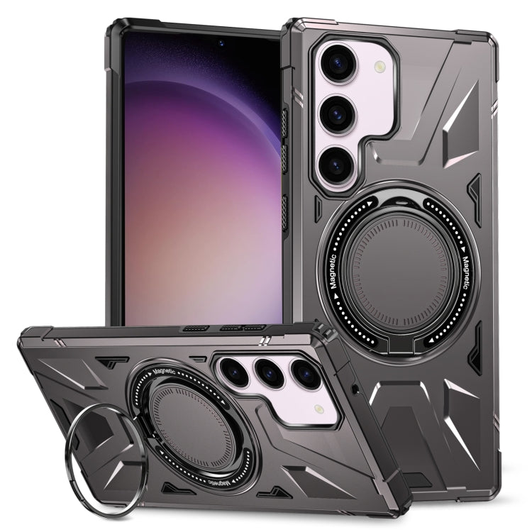 For Samsung Galaxy S23 5G MagSafe Magnetic Shockproof Phone Case with Ring Holder(Dark Grey) - Galaxy S23 5G Cases by PMC TechLife | Online Shopping South Africa | PMC TechLife
