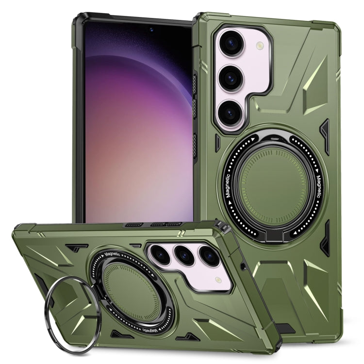 For Samsung Galaxy S23+ 5G MagSafe Magnetic Shockproof Phone Case with Ring Holder(Dark Green) - Galaxy S23+ 5G Cases by PMC TechLife | Online Shopping South Africa | PMC TechLife