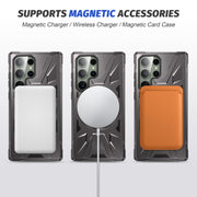 For Samsung Galaxy S23 Ultra 5G MagSafe Magnetic Shockproof Phone Case with Ring Holder(Dark Grey)