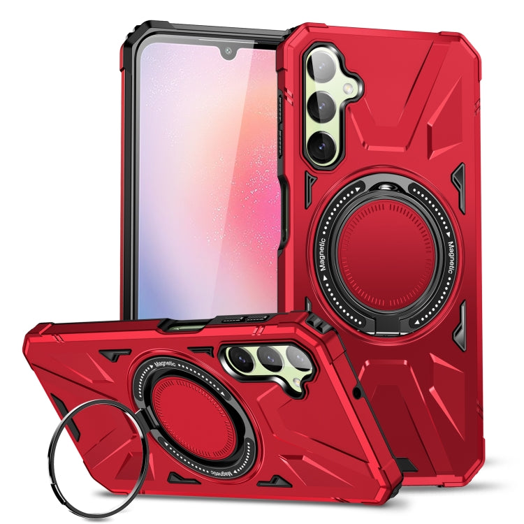 For Samsung Galaxy A24 4G/A25 5G MagSafe Magnetic Shockproof Phone Case with Ring Holder(Red) - Galaxy Phone Cases by PMC TechLife | Online Shopping South Africa | PMC TechLife