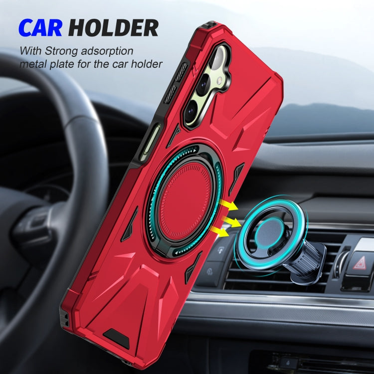 For Samsung Galaxy A24 4G/A25 5G MagSafe Magnetic Shockproof Phone Case with Ring Holder(Red) - Galaxy Phone Cases by PMC TechLife | Online Shopping South Africa | PMC TechLife