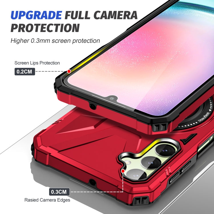 For Samsung Galaxy A24 4G/A25 5G MagSafe Magnetic Shockproof Phone Case with Ring Holder(Red) - Galaxy Phone Cases by PMC TechLife | Online Shopping South Africa | PMC TechLife