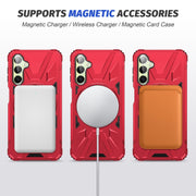 For Samsung Galaxy A24 4G/A25 5G MagSafe Magnetic Shockproof Phone Case with Ring Holder(Red)