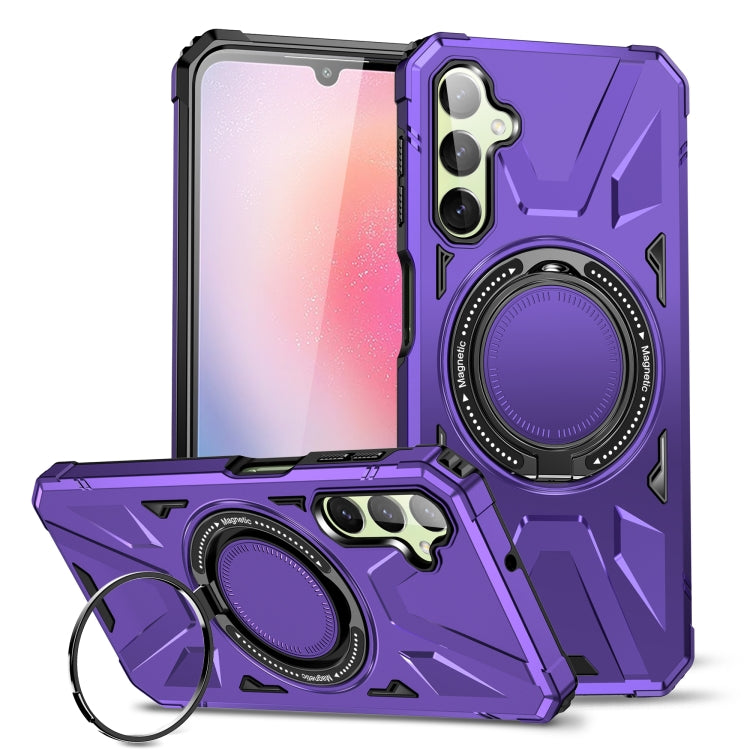 For Samsung Galaxy A54 5G MagSafe Magnetic Shockproof Phone Case with Ring Holder(Purple) - Galaxy Phone Cases by PMC TechLife | Online Shopping South Africa | PMC TechLife