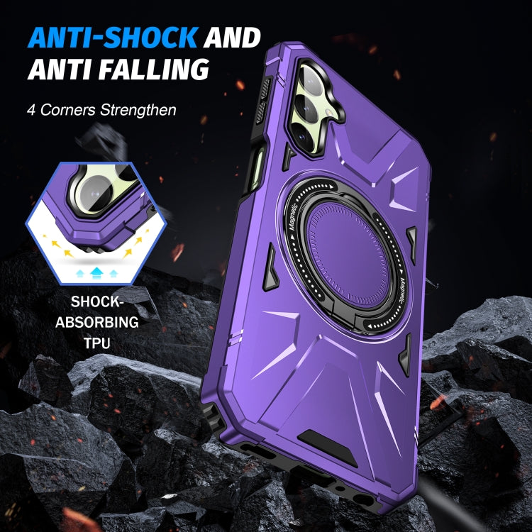 For Samsung Galaxy A54 5G MagSafe Magnetic Shockproof Phone Case with Ring Holder(Purple) - Galaxy Phone Cases by PMC TechLife | Online Shopping South Africa | PMC TechLife