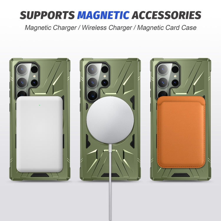 For Samsung Galaxy S24+ 5G MagSafe Magnetic Shockproof Phone Case with Ring Holder(Dark Green) - Galaxy S24+ 5G Cases by PMC TechLife | Online Shopping South Africa | PMC TechLife