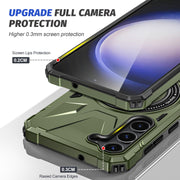 For Samsung Galaxy S24 5G MagSafe Magnetic Shockproof Phone Case with Ring Holder(Dark Green)