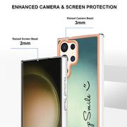 For Samsung Galaxy S24 Ultra 5G Electroplating Marble Dual-side IMD Phone Case(Smile)