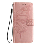 For Huawei Pura 70 Embossed Butterfly Leather Phone Case(Rose Gold)