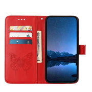 For Huawei Pura 70 Pro Embossed Butterfly Leather Phone Case(Red)