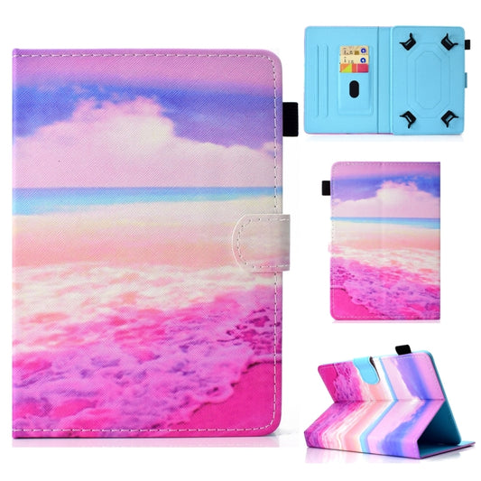 For 10 inch Universal Colored Drawing Stitching Leather Tablet Case(Pink Sea) - free shipping - PMC Jewellery - Order now!