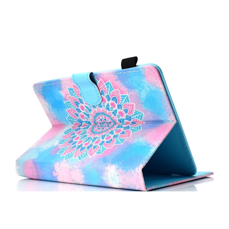 For 10 inch Universal Colored Drawing Stitching Leather Tablet Case(Datura Flowers) - 10 - 11 inch by PMC TechLife | Online Shopping South Africa | PMC TechLife | Buy Now Pay Later Mobicred