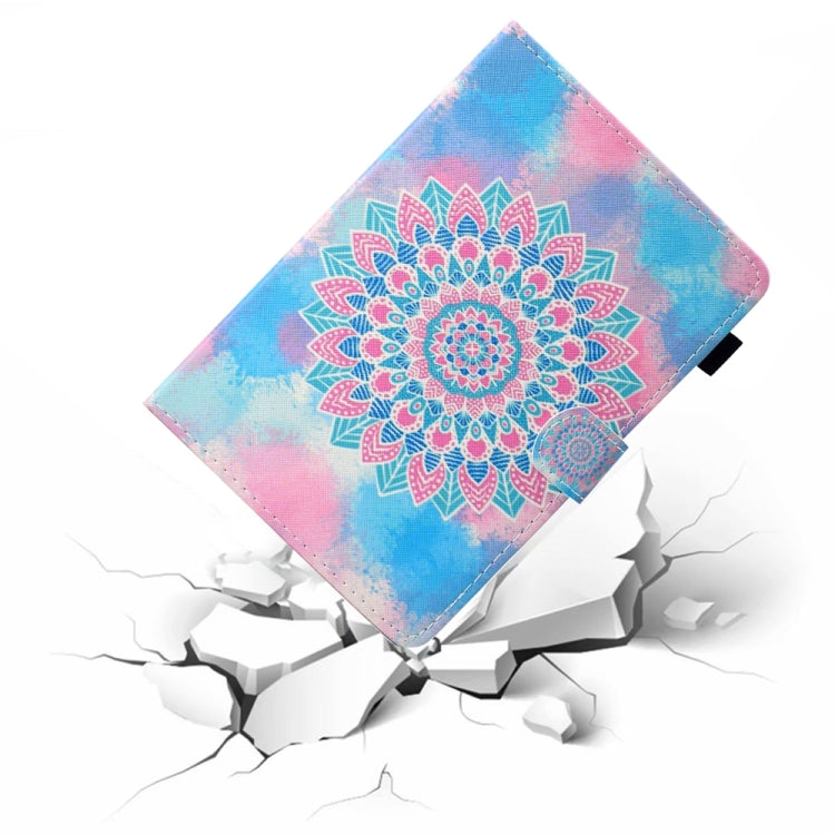 For 10 inch Universal Colored Drawing Stitching Leather Tablet Case(Datura Flowers) - 10 - 11 inch by PMC TechLife | Online Shopping South Africa | PMC TechLife | Buy Now Pay Later Mobicred