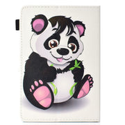 For 10 inch Universal Colored Drawing Stitching Leather Tablet Case(Panda)