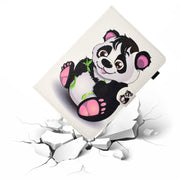 For 10 inch Universal Colored Drawing Stitching Leather Tablet Case(Panda)