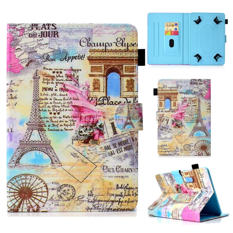 For 10 inch Universal Colored Drawing Stitching Leather Tablet Case(Romantic Paris) - 10 - 11 inch by PMC TechLife | Online Shopping South Africa | PMC TechLife | Buy Now Pay Later Mobicred