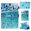 For 10 inch Universal Colored Drawing Stitching Leather Tablet Case(Blue Sea) - 10 - 11 inch by PMC TechLife | Online Shopping South Africa | PMC TechLife | Buy Now Pay Later Mobicred