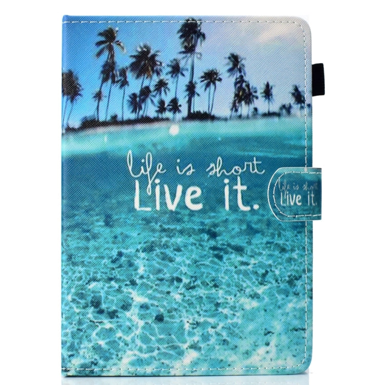 For 10 inch Universal Colored Drawing Stitching Leather Tablet Case(Blue Sea) - 10 - 11 inch by PMC TechLife | Online Shopping South Africa | PMC TechLife | Buy Now Pay Later Mobicred