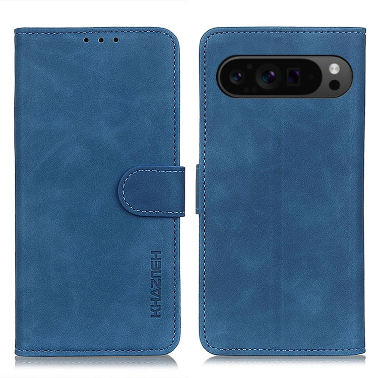 For Google Pixel 9 Pro KHAZNEH Retro Texture Flip Leather Phone Case(Blue) - Google Cases by PMC TechLife | Online Shopping South Africa | PMC TechLife | Buy Now Pay Later Mobicred