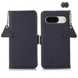 For Google Pixel 8A Side-Magnetic TJ Genuine Leather RFID Phone Case(Blue) - Google Cases by PMC TechLife | Online Shopping South Africa | PMC TechLife | Buy Now Pay Later Mobicred