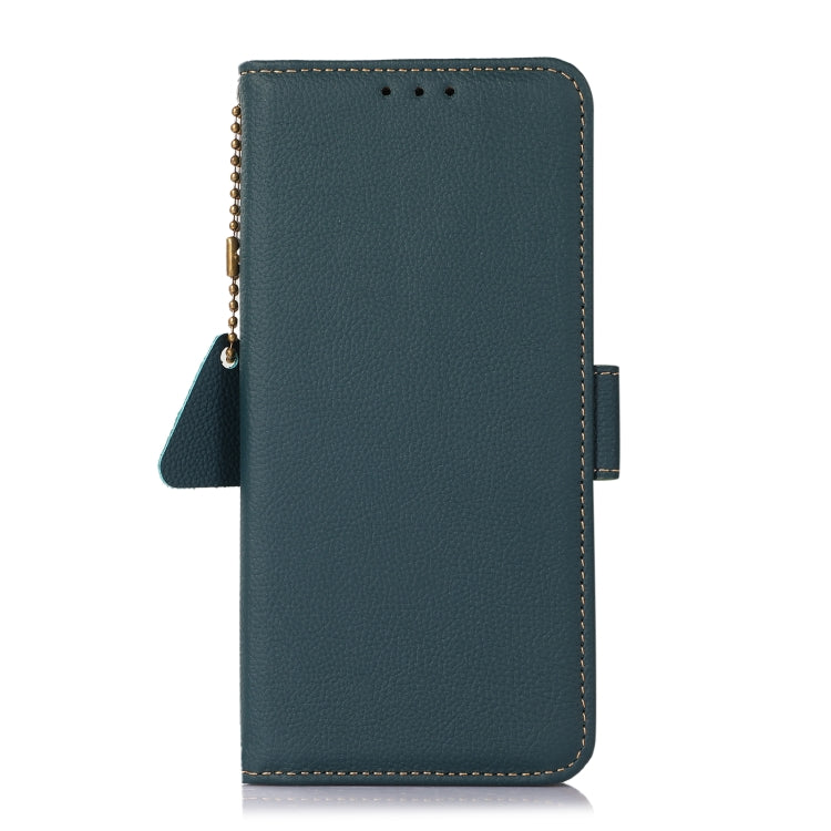 For Google Pixel 9 Side-Magnetic TJ Genuine Leather RFID Phone Case(Green) - Google Cases by PMC TechLife | Online Shopping South Africa | PMC TechLife | Buy Now Pay Later Mobicred