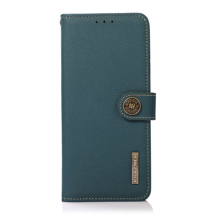 For Google Pixel 9 KHAZNEH Custer Genuine Leather RFID Phone Case(Green) - Google Cases by PMC TechLife | Online Shopping South Africa | PMC TechLife | Buy Now Pay Later Mobicred