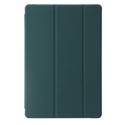 For Samsung Galaxy Tab S9 3-Fold Clear Acrylic Leather Tablet Case(Deep Green)