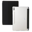 For Samsung Galaxy Tab S10 FE / S9 FE / S9 3-Fold Clear Acrylic Leather Tablet Case(Black) - Galaxy Tab S9 Cases by PMC Jewellery | Online Shopping South Africa | PMC Jewellery | Buy Now Pay Later Mobicred