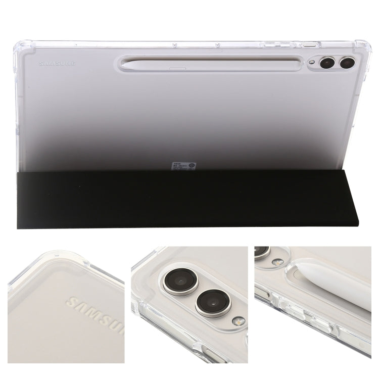 For Samsung Galaxy Tab S10 FE / S9 FE / S9 3-Fold Clear Acrylic Leather Tablet Case(Black)