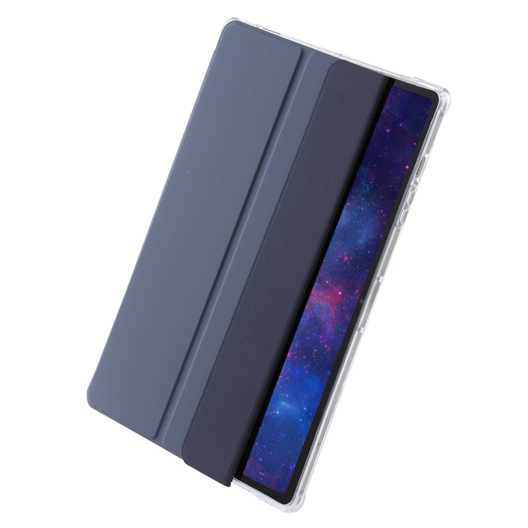 For Samsung Galaxy Tab S9+ 3-Fold Clear Acrylic Leather Tablet Case(Lavender)