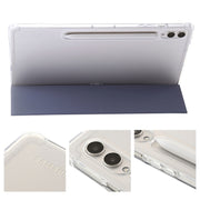For Samsung Galaxy Tab S9+ 3-Fold Clear Acrylic Leather Tablet Case(Lavender)