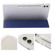 For Samsung Galaxy Tab S10 Ultra 3-Fold Clear Acrylic Leather Tablet Case(Dark Blue)