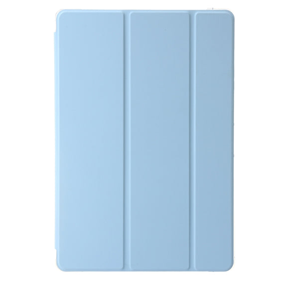 For Samsung Galaxy Tab S10 Ultra 3-Fold Clear Acrylic Leather Tablet Case(Ice Blue)