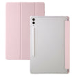 For Samsung Galaxy Tab S10 Ultra 3-Fold Clear Acrylic Leather Tablet Case(Pink) - Tab S10 Ultra Cases by PMC Jewellery | Online Shopping South Africa | PMC Jewellery | Buy Now Pay Later Mobicred