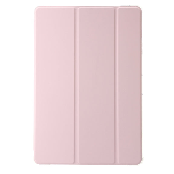For Samsung Galaxy Tab S10 Ultra 3-Fold Clear Acrylic Leather Tablet Case(Pink)