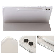 For Samsung Galaxy Tab S10 Ultra 3-Fold Clear Acrylic Leather Tablet Case(Grey)