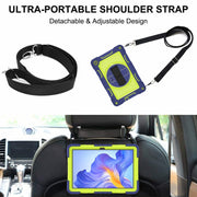 For Honor Pad X8 360 Degree Rotation PC Contrast Silicone Tablet Case(Navy Blue + Yellow Green)