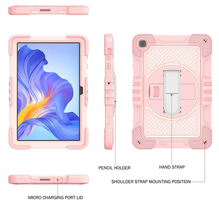 For Honor Pad X8 360 Degree Rotation PC Contrast Silicone Tablet Case(Rose Gold) - Honor by PMC TechLife | Online Shopping South Africa | PMC TechLife | Buy Now Pay Later Mobicred