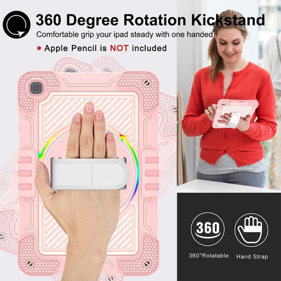 For Honor Pad X8 360 Degree Rotation PC Contrast Silicone Tablet Case(Rose Gold)
