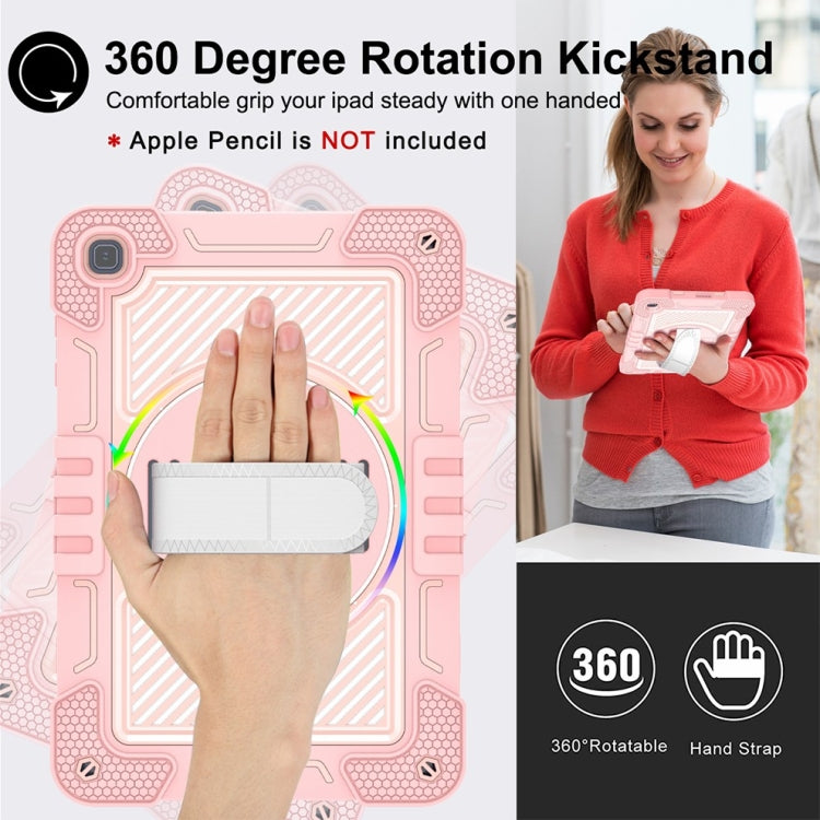 For Honor Pad X8 360 Degree Rotation PC Contrast Silicone Tablet Case(Rose Gold)