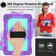 For Honor Pad X8 360 Degree Rotation PC Contrast Silicone Tablet Case(Purple + Mint Green)