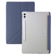 For Samsung Galaxy Tab S10+ / S9+ Clear Acrylic Deformation Leather Tablet Case(Lavender)