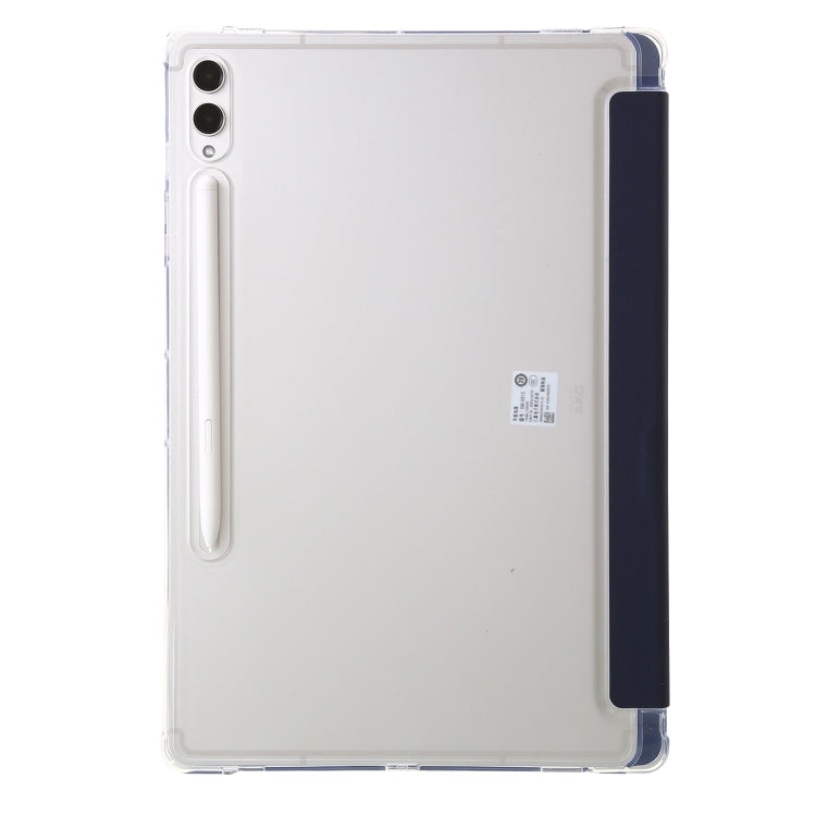 For Samsung Galaxy Tab S10+ / S9+ Clear Acrylic Deformation Leather Tablet Case(Dark Blue)
