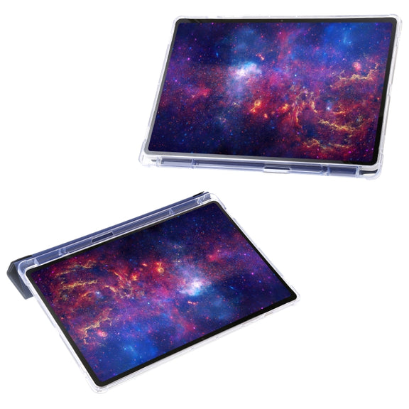For Samsung Galaxy Tab S10+ / S9+ Clear Acrylic Deformation Leather Tablet Case(Dark Blue)