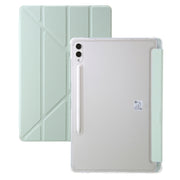 For Samsung Galaxy Tab S10+ / S9+ Clear Acrylic Deformation Leather Tablet Case(Green)