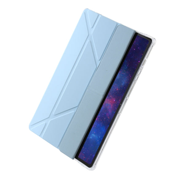For Samsung Galaxy Tab S10+ / S9+ Clear Acrylic Deformation Leather Tablet Case(Ice Blue)