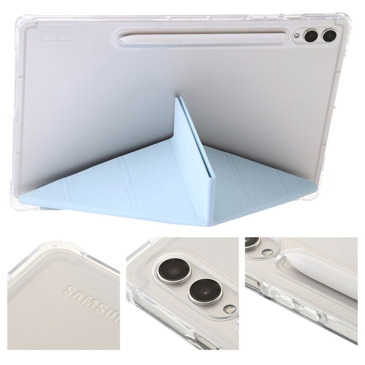 For Samsung Galaxy Tab S10+ / S9+ Clear Acrylic Deformation Leather Tablet Case(Ice Blue)