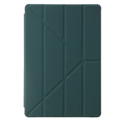 For Samsung Galaxy Tab S10+ / S9+ Clear Acrylic Deformation Leather Tablet Case(Deep Green)
